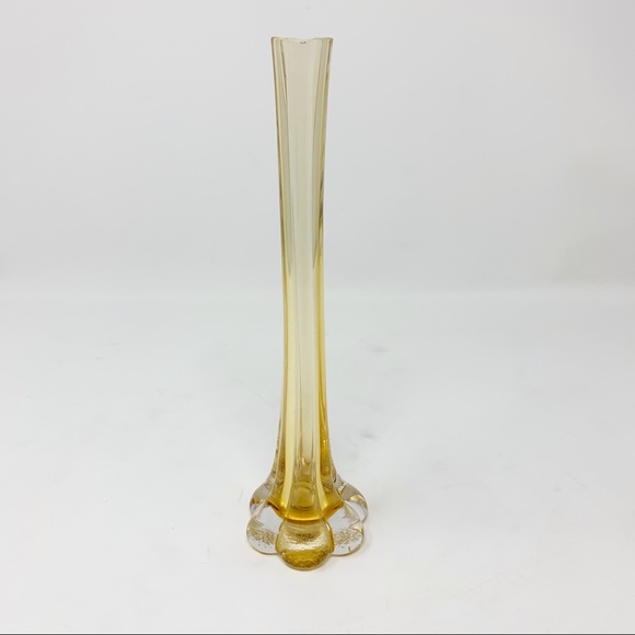 Vintage Other - Vintage amber art glass single bud 9” vase